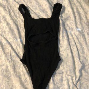 Black NastyGal Bodysuit With Boob Undercut